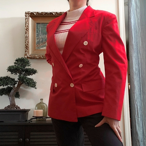 VTG Button up Red Blazer - Picture 3 of 10